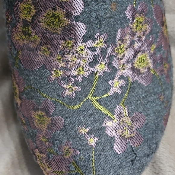 Gray Floral Ankle Booties with Side Zip - Picture 12 of 12